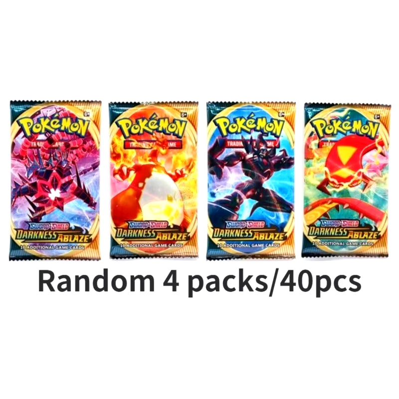 Random 40/80 PCS Pokemon Cards Deck Box Pikachu English Party Games Tabletop Matchmaking Card Set Pokemon Cards' Album Kids Toys