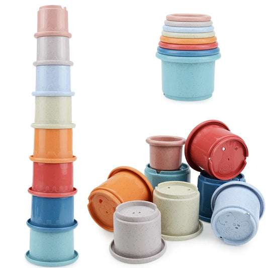 Stacking Cups for Toddlers 8 Pcs. Baby Stacking Toy for 6 Months and Up. Nesting Cups for Boys Girls 1 2 3 Years Old