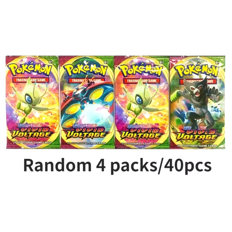 Random 40/80 PCS Pokemon Cards Deck Box Pikachu English Party Games Tabletop Matchmaking Card Set Pokemon Cards' Album Kids Toys