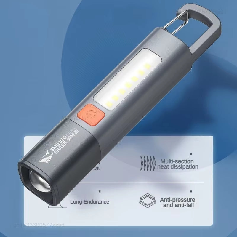 Xiaomi USB Charging LED Flashlight 3 Modes Portable Strong Light Zoom Torch Outdoor Camping Lamp Lantern Waterproof Flashlights