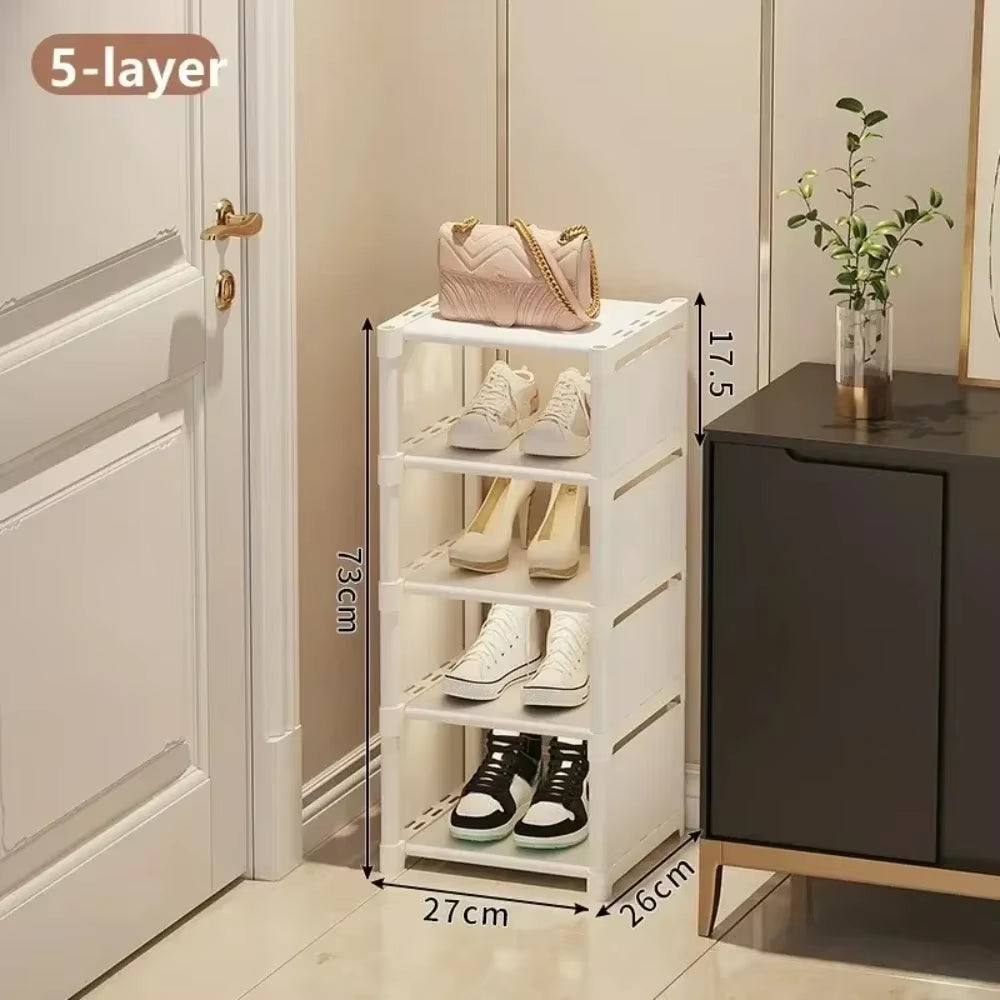 Multiple Layers Shoe Organizer Shoe Rack Organizer Space Saving Rack for Wall Corner Stackable Shelf Adjustable Saving Cabinet