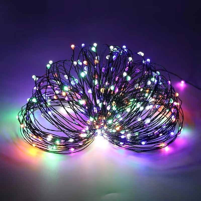 200M Christmas Green Cable LED String Fairy Lights Garland Outdoor Waterproof Decoration Lamp for Party Halloween Garden House