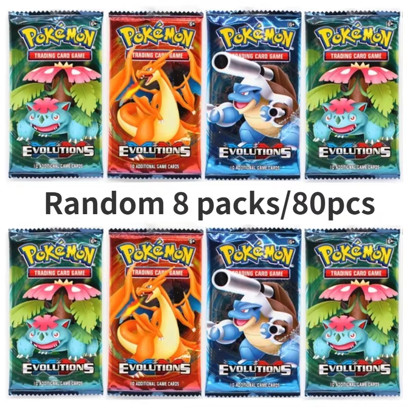 Random 40/80 PCS Pokemon Cards Deck Box Pikachu English Party Games Tabletop Matchmaking Card Set Pokemon Cards' Album Kids Toys