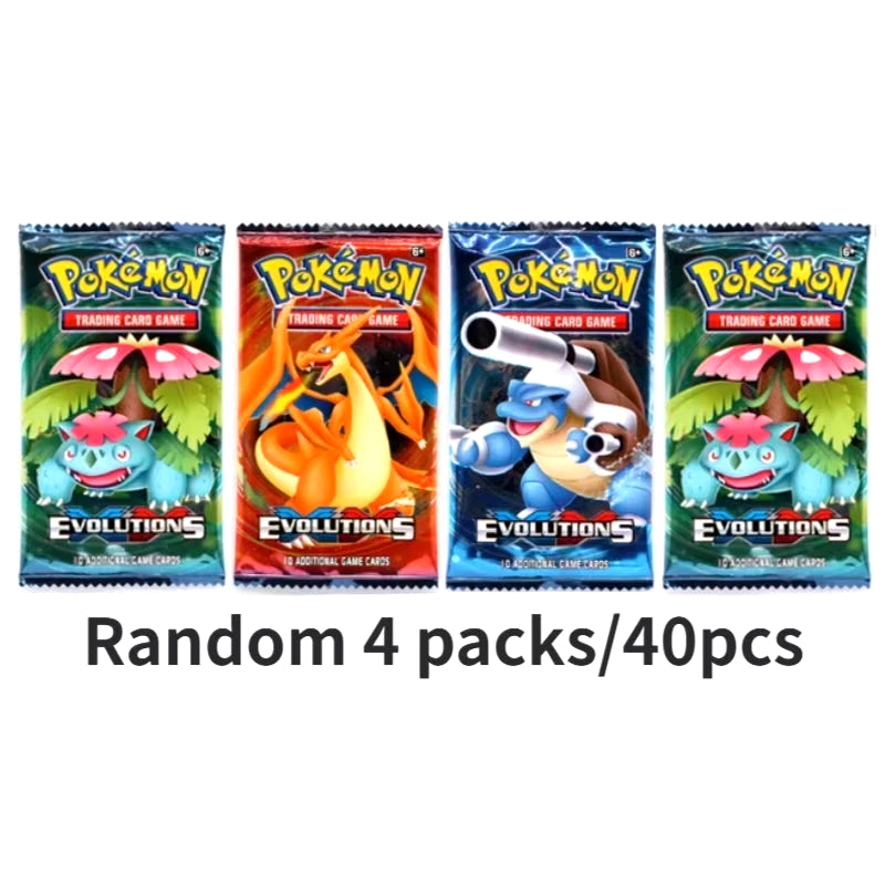 Random 40/80 PCS Pokemon Cards Deck Box Pikachu English Party Games Tabletop Matchmaking Card Set Pokemon Cards' Album Kids Toys