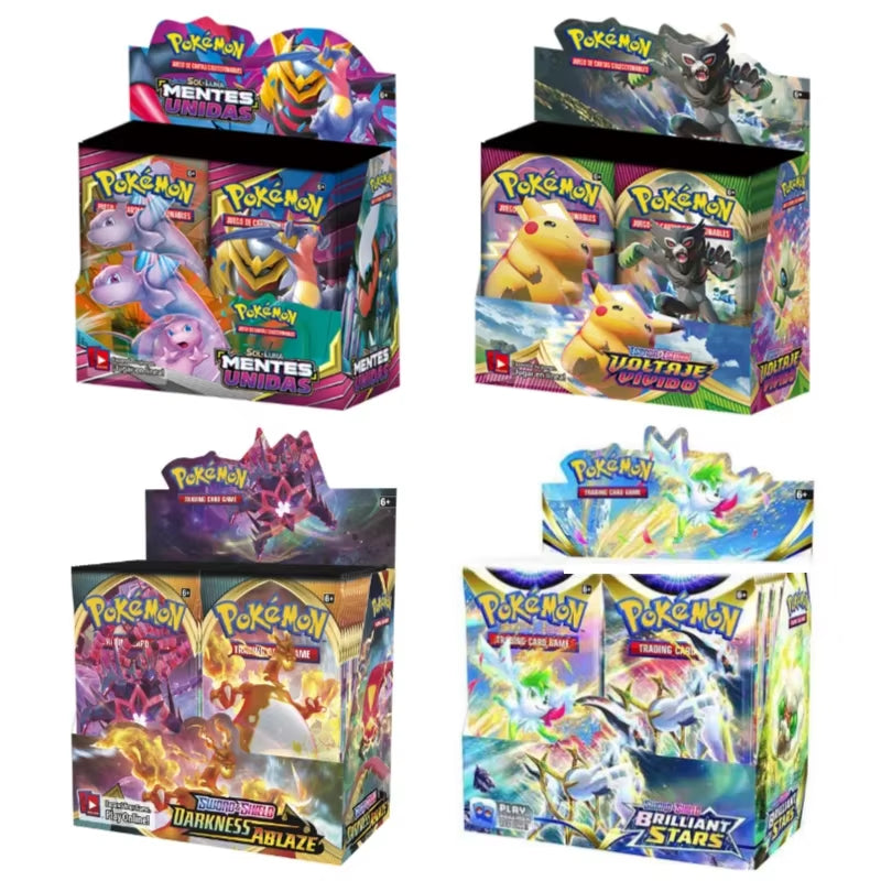 Random 40/80 PCS Pokemon Cards Deck Box Pikachu English Party Games Tabletop Matchmaking Card Set Pokemon Cards' Album Kids Toys