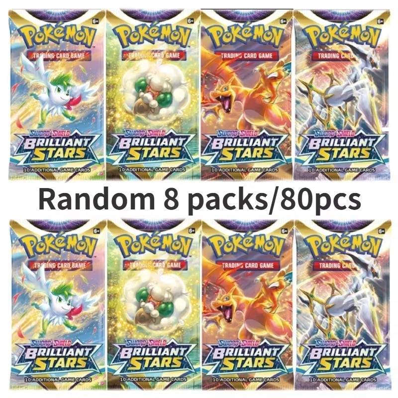 Random 40/80 PCS Pokemon Cards Deck Box Pikachu English Party Games Tabletop Matchmaking Card Set Pokemon Cards' Album Kids Toys