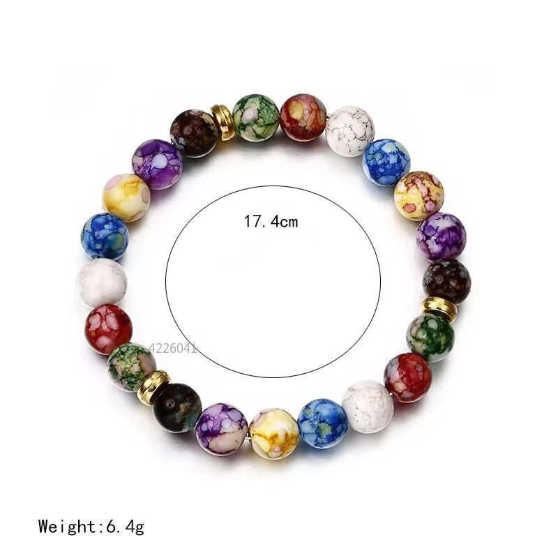 7 Chakra Reiki Healing Stone Bracelet Yoga Balance Energy Beads Volcanic Stone Bracelet Necklace Jewelry Bangle Bracelets Women