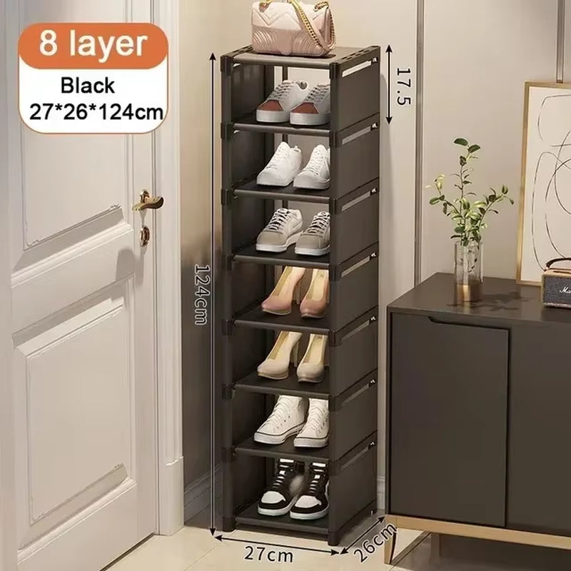 Multiple Layers Shoe Organizer Shoe Rack Organizer Space Saving Rack for Wall Corner Stackable Shelf Adjustable Saving Cabinet