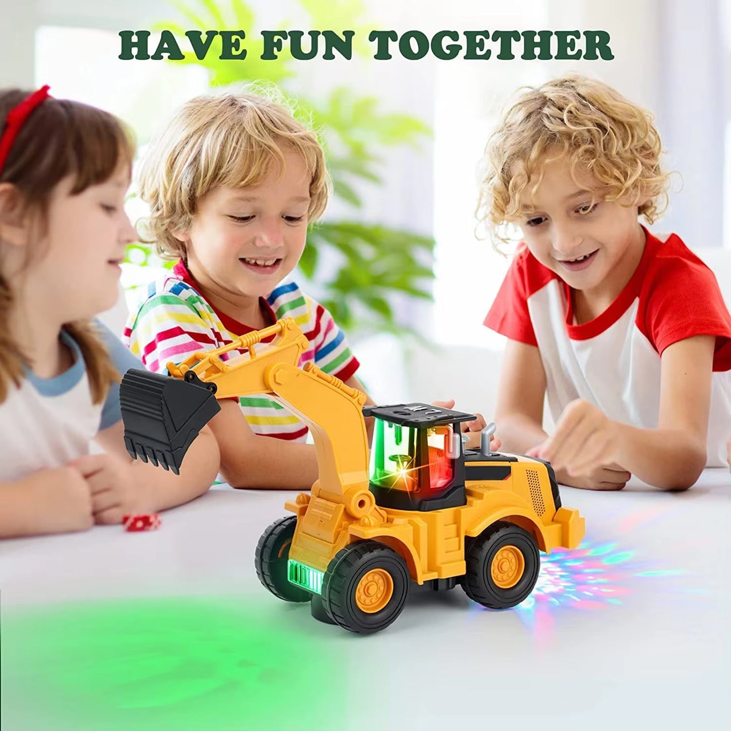 Excavator Truck Kids Toys: Construction 2+ Toddler Toys Digger Truck with Electric Universal Wheel Children Car Toys with Light