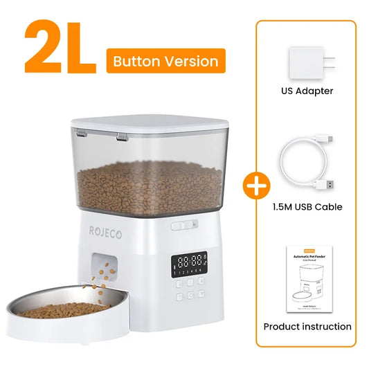 Automatic Pet Feeder Button Version Auto Cat Food Dispenser Accessories Smart Control Pet Feeder for Cats Dog Dry Food