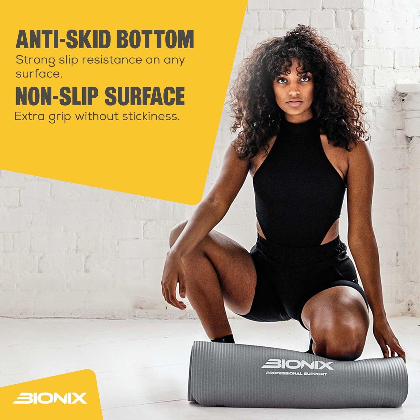Thick 10mm Non-Slip Yoga Mat with Carry Strap - Perfect for Gym, Pilates, and Fitness Workouts
