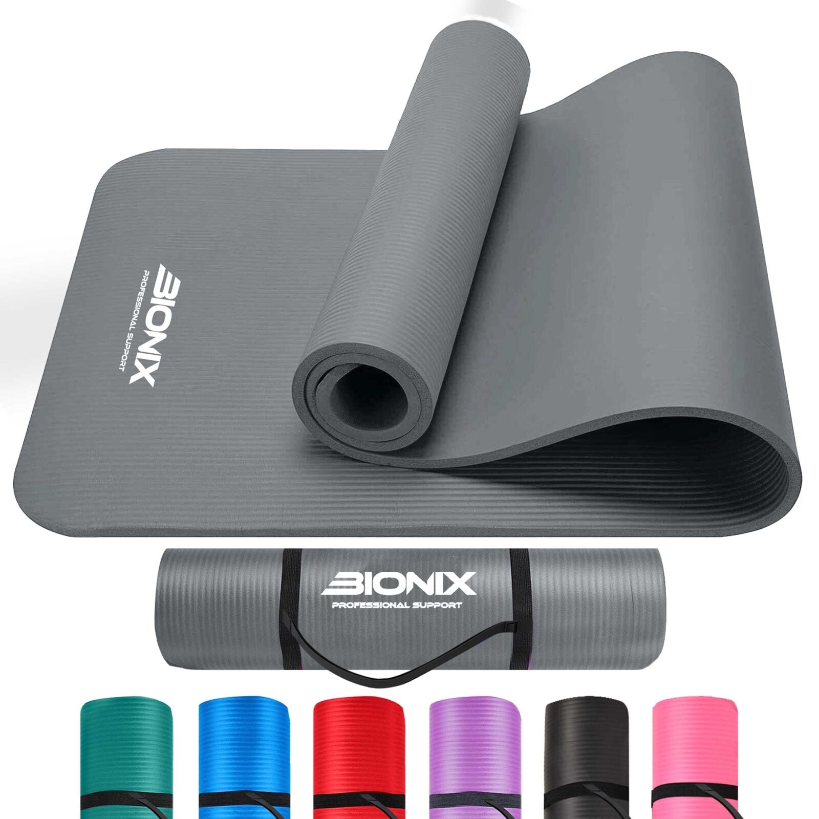 Thick 10mm Non-Slip Yoga Mat with Carry Strap - Perfect for Gym, Pilates, and Fitness Workouts