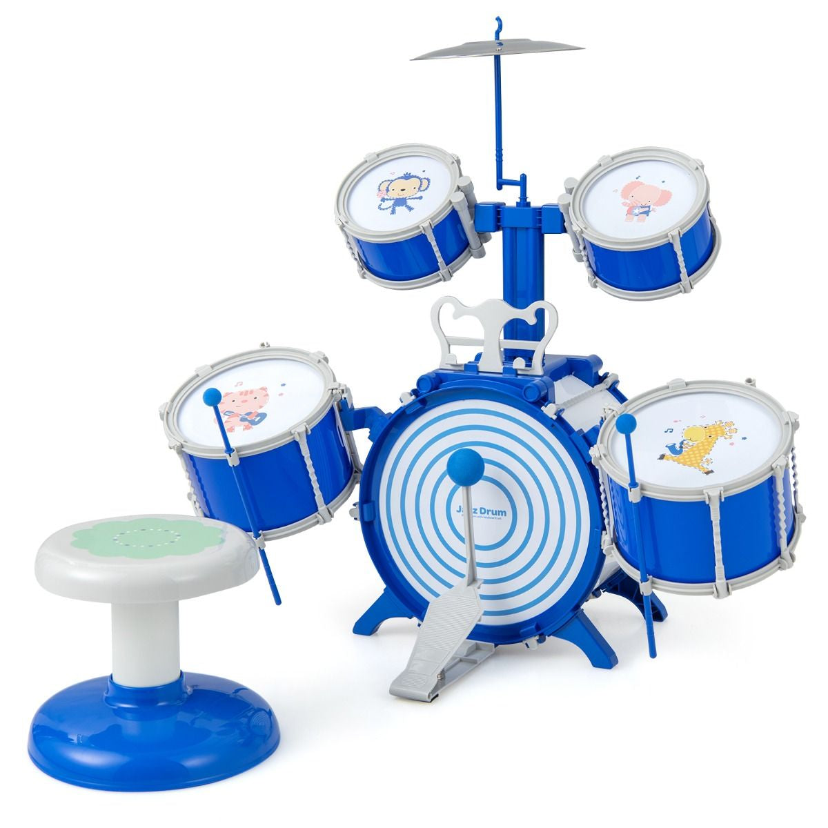 Educational Percussion Musical Instrument Toy with Bass Drum and Foot Pedal