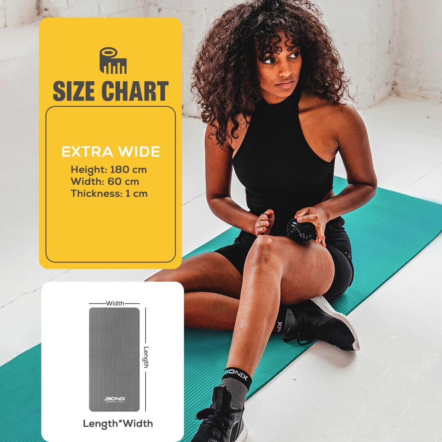 Thick 10mm Non-Slip Yoga Mat with Carry Strap - Perfect for Gym, Pilates, and Fitness Workouts