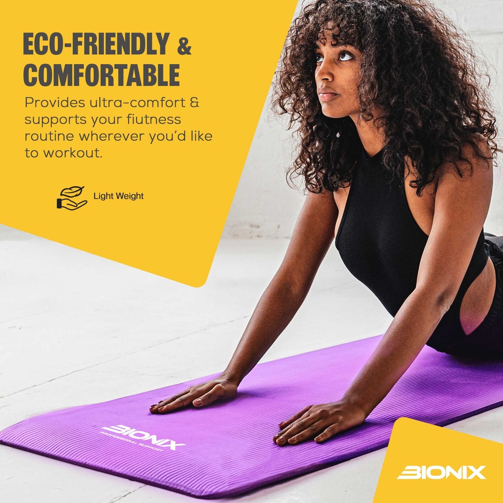 Thick 10mm Non-Slip Yoga Mat with Carry Strap - Perfect for Gym, Pilates, and Fitness Workouts