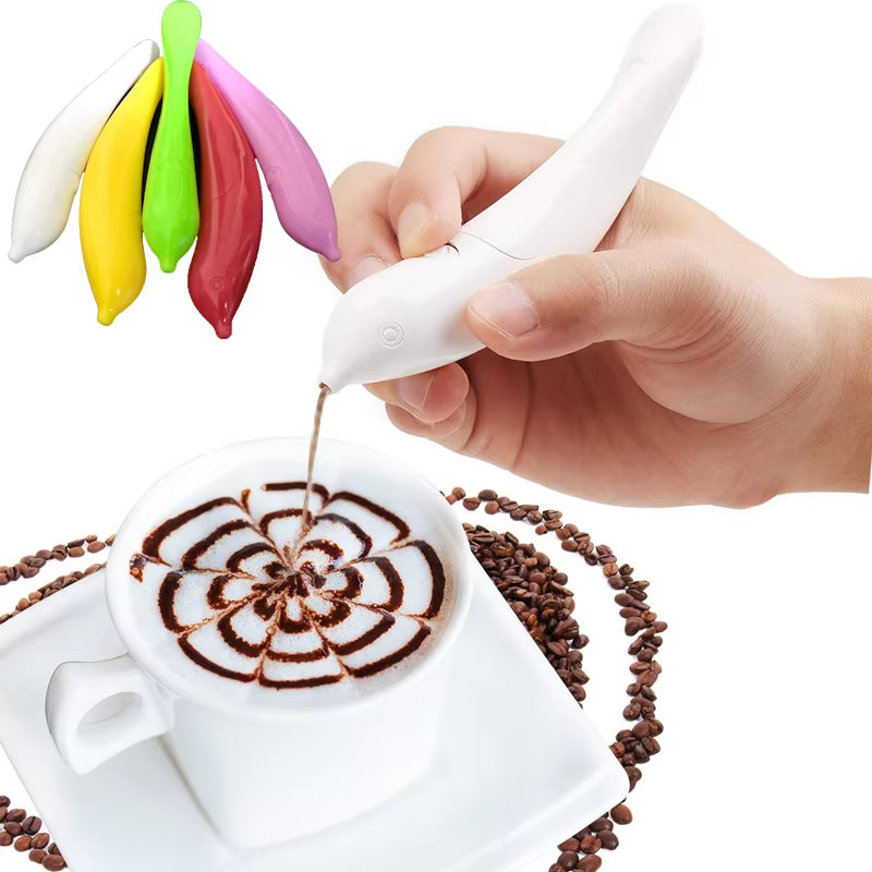 Hot Sale Electrical Latte Art Pen for Coffee Cake Spice Pen Cake Decoration Pen Coffee Carving Pen Baking Pastry Tools