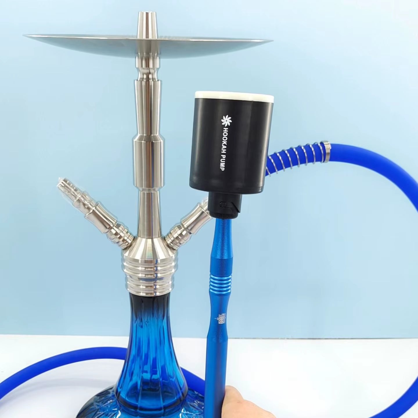 Usb Recharging Shisha Smoking Tool with RGB Led Hookah Electronic Strong Air Pump Utensil for Starter save Breath Accessories