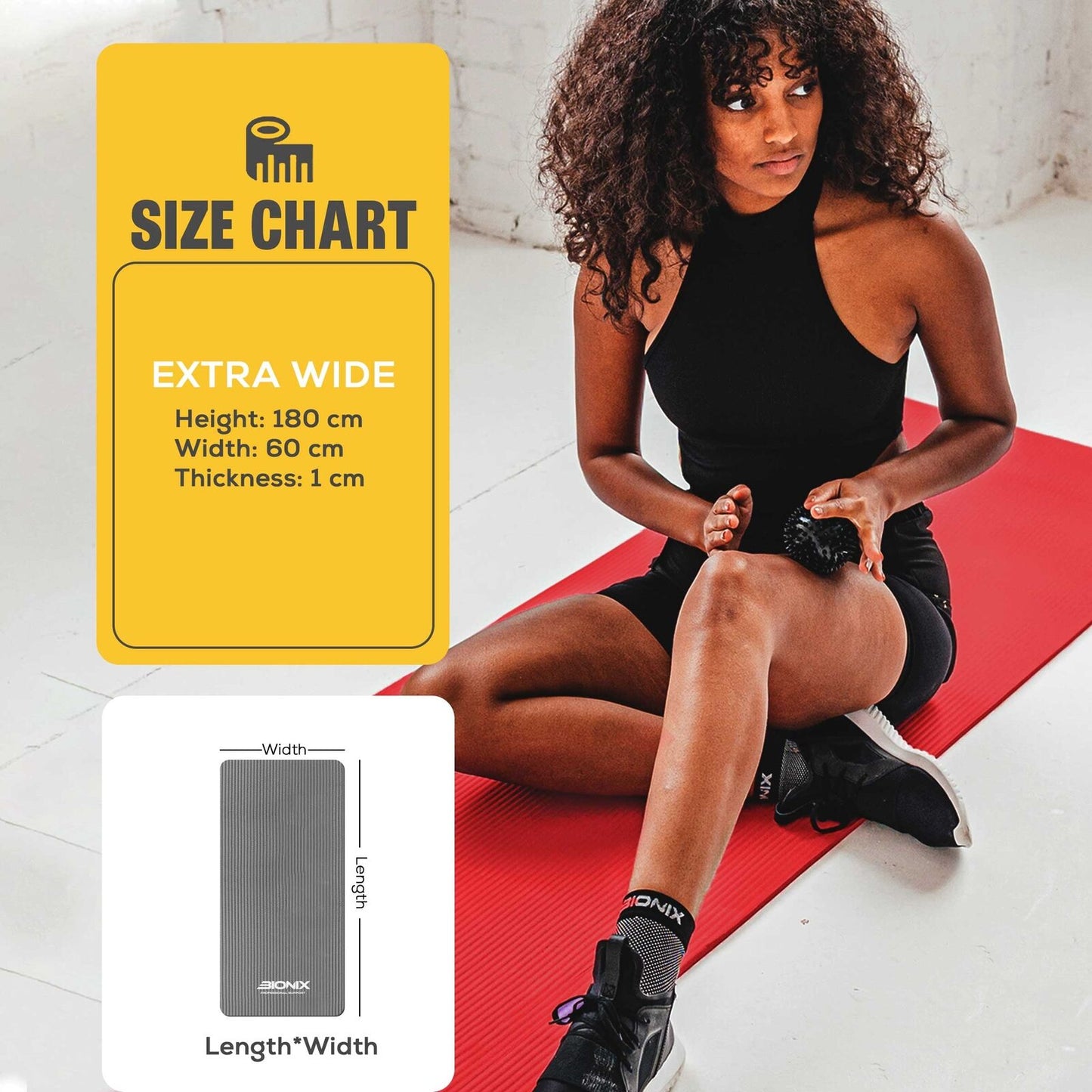 Thick 10mm Non-Slip Yoga Mat with Carry Strap - Perfect for Gym, Pilates, and Fitness Workouts