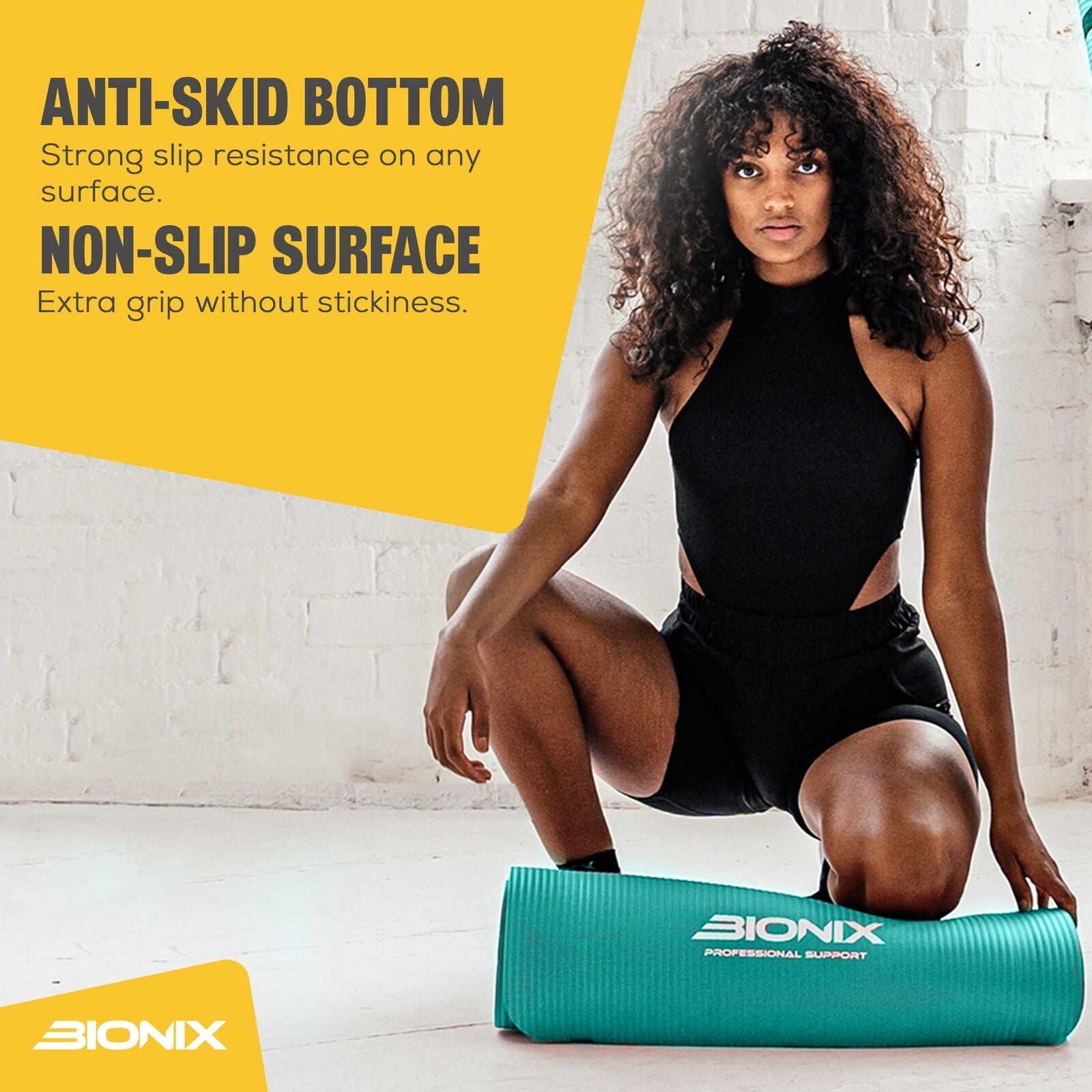 Thick 10mm Non-Slip Yoga Mat with Carry Strap - Perfect for Gym, Pilates, and Fitness Workouts