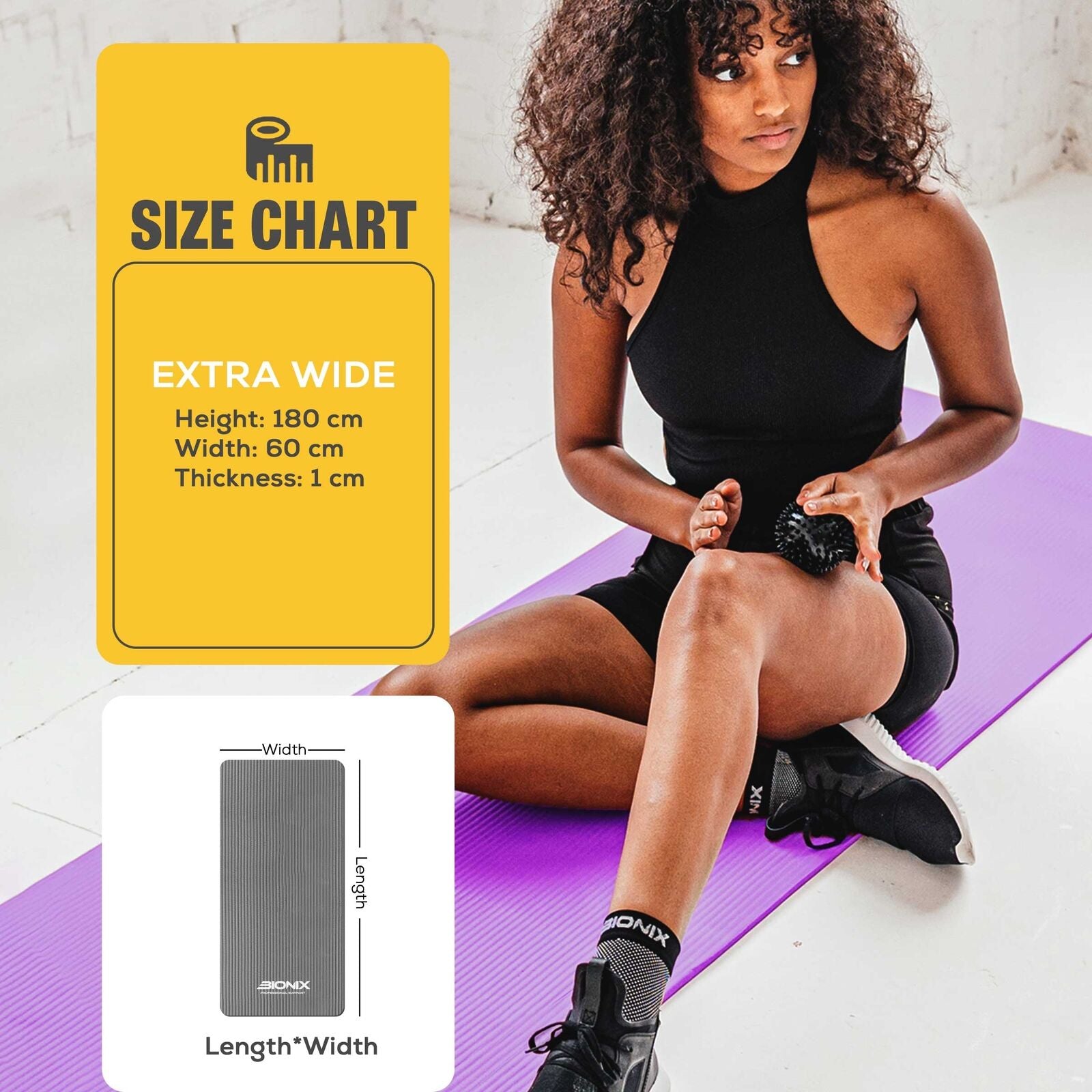 Thick 10mm Non-Slip Yoga Mat with Carry Strap - Perfect for Gym, Pilates, and Fitness Workouts