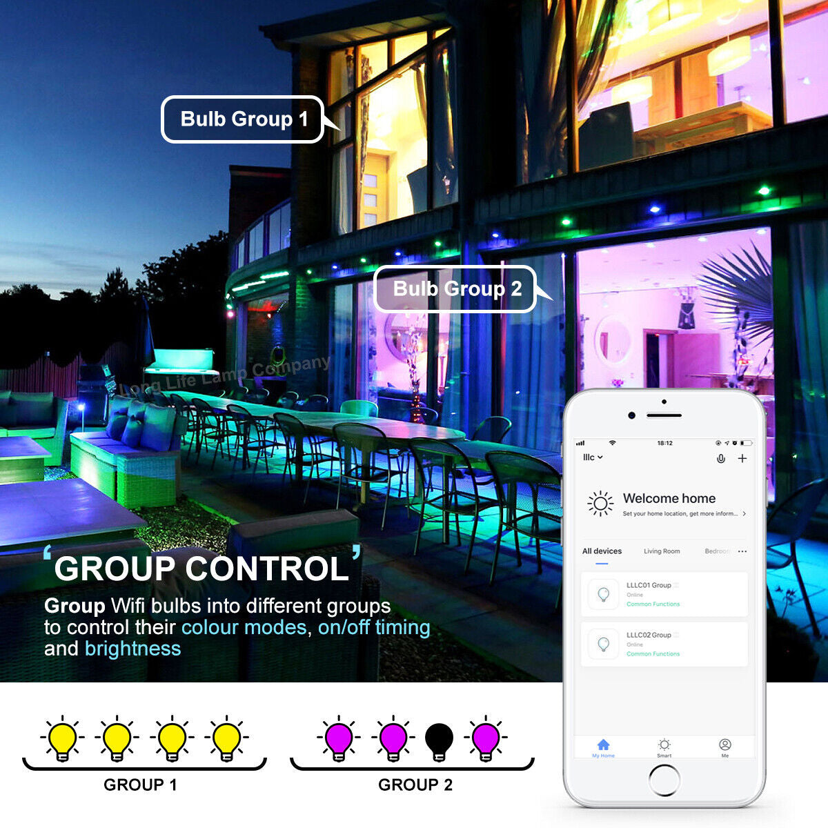 Transform Your Space with the WiFi RGB Smart LED Light Bulb – Compatible with iOS, Android, Amazon Alexa & Google Home