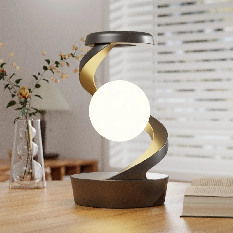 Rotating Moon Desk Lamp with Phone Wireless Charging Sensor Control Table Lamps Decorative Desktop Lamp Small Night Lamp Home De