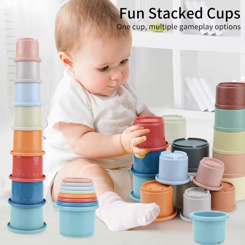 Stacking Cups for Toddlers 8 Pcs. Baby Stacking Toy for 6 Months and Up. Nesting Cups for Boys Girls 1 2 3 Years Old