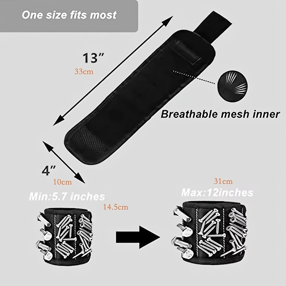 Magnetic Tool Wristband Working Magnetic Wristband, Magnetic Wristband with Strong Magnetic Nail Suction