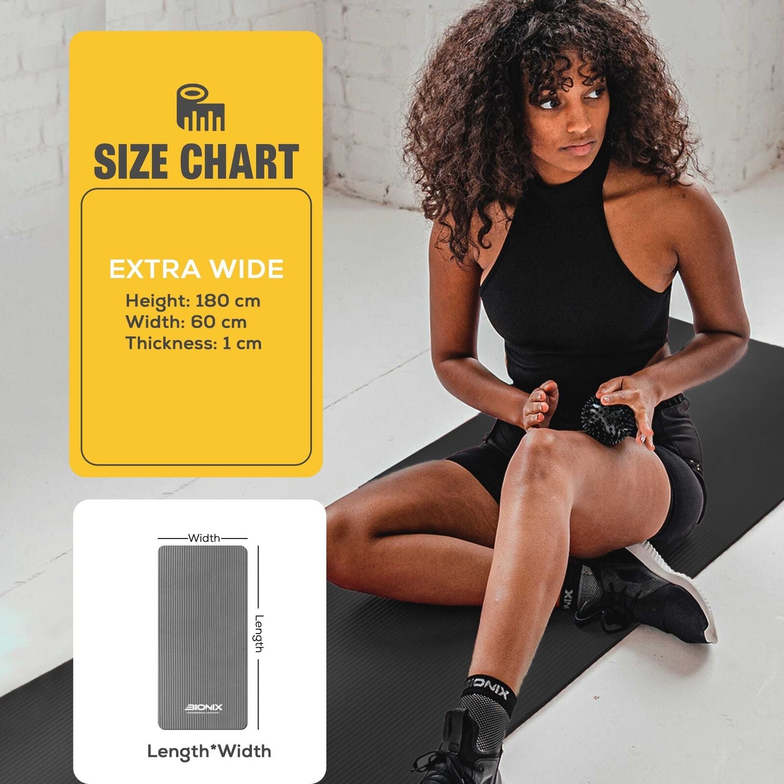Thick 10mm Non-Slip Yoga Mat with Carry Strap - Perfect for Gym, Pilates, and Fitness Workouts