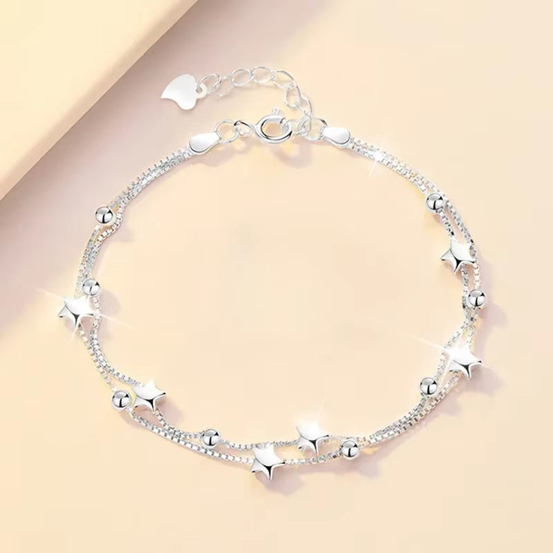 Luxury 925 Sterling Silver Bracelet for Woman Vintage Original Lucky Beads Ball Adjustable Bracelets Designer Jewelery Gifts