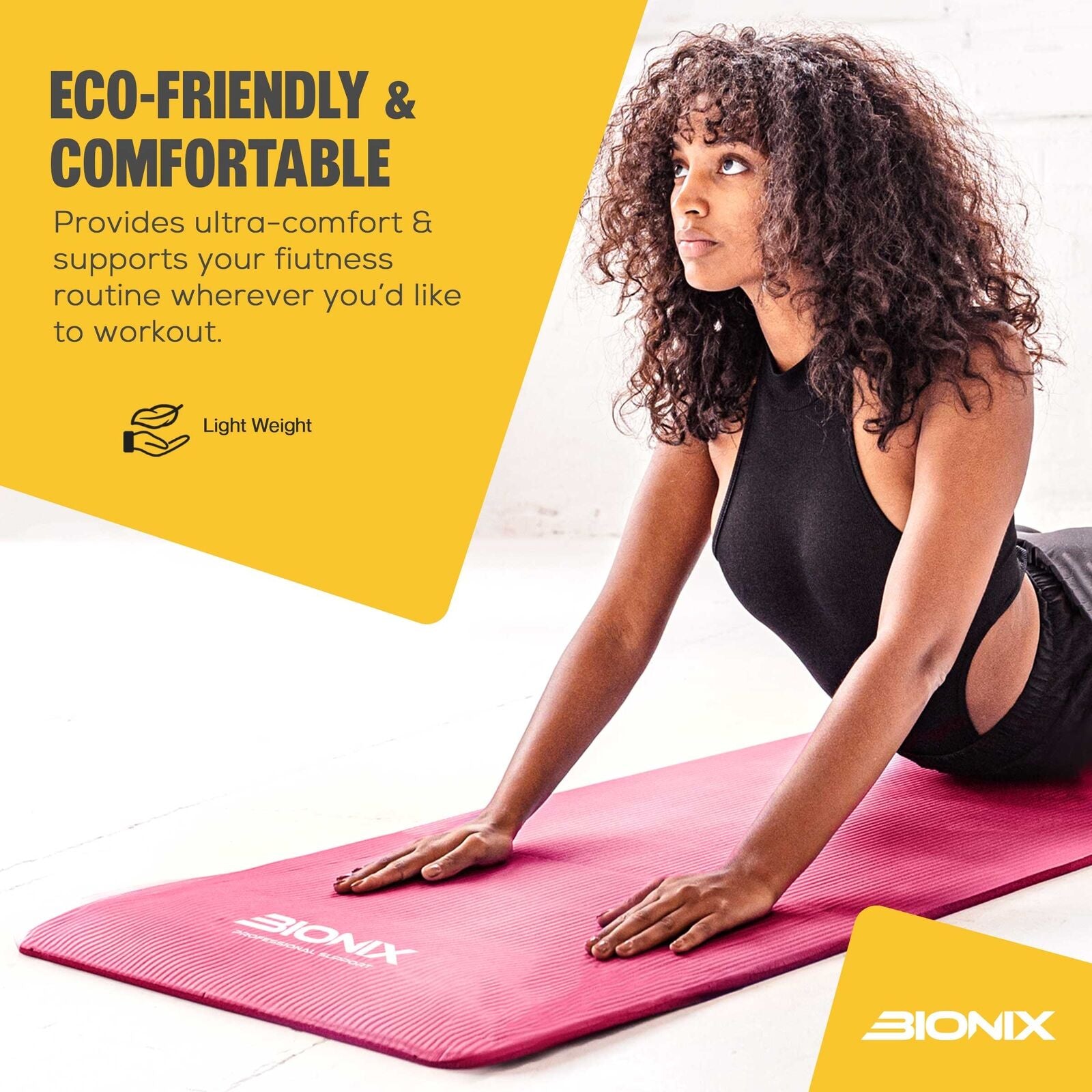 Thick 10mm Non-Slip Yoga Mat with Carry Strap - Perfect for Gym, Pilates, and Fitness Workouts
