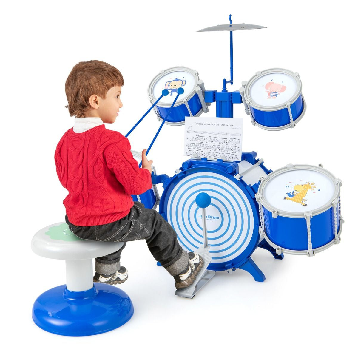 Educational Percussion Musical Instrument Toy with Bass Drum and Foot Pedal