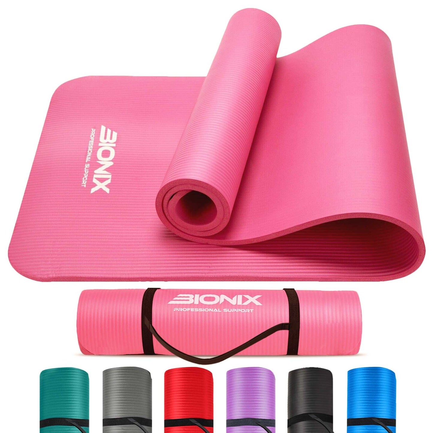 Thick 10mm Non-Slip Yoga Mat with Carry Strap - Perfect for Gym, Pilates, and Fitness Workouts