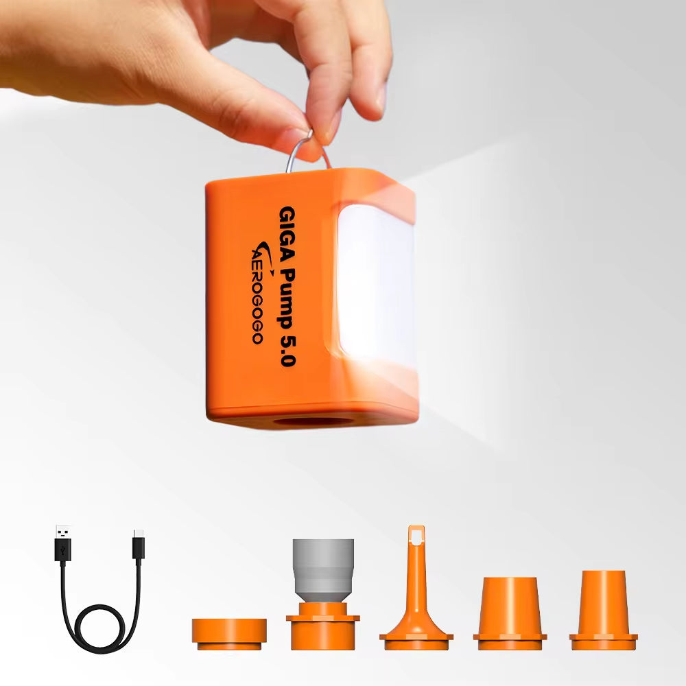 GIGA PUMP 5.0 - Portable 5Kpa Air Pump with Inflate, Deflate, and Light Functions for Quick and Easy Outdoor Camping