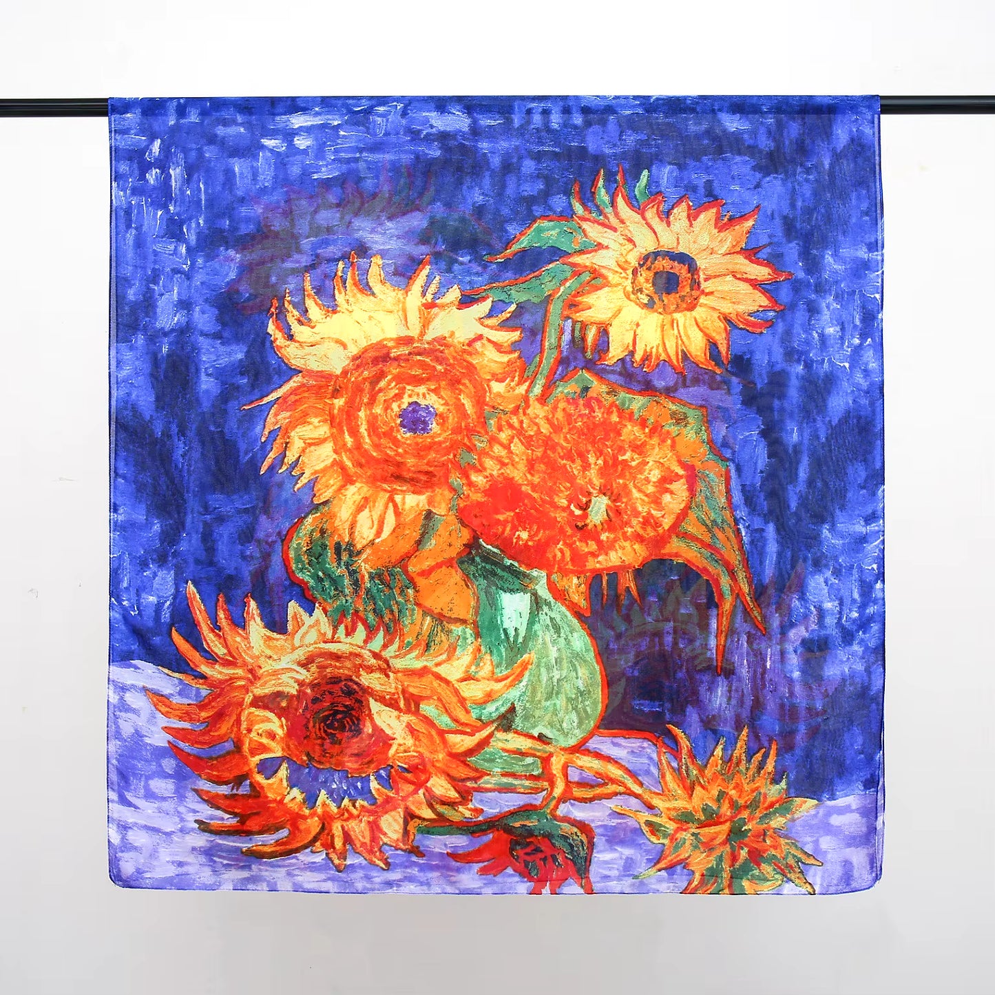 Luxury Silk Scarf Women Designer Van Gogh Oil Painting Tree Silk Shawls Pashmina Ladies Wraps Scarves Foulard New