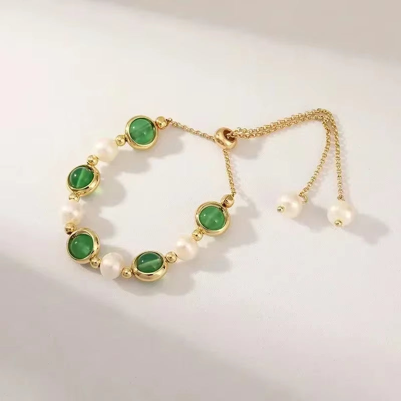 4Pcs/Set Fashion Snake Green Gemstone Bangle Rhinestone Full Metal Bracelet for Women Birthday Party Christmas Gift Jewerly