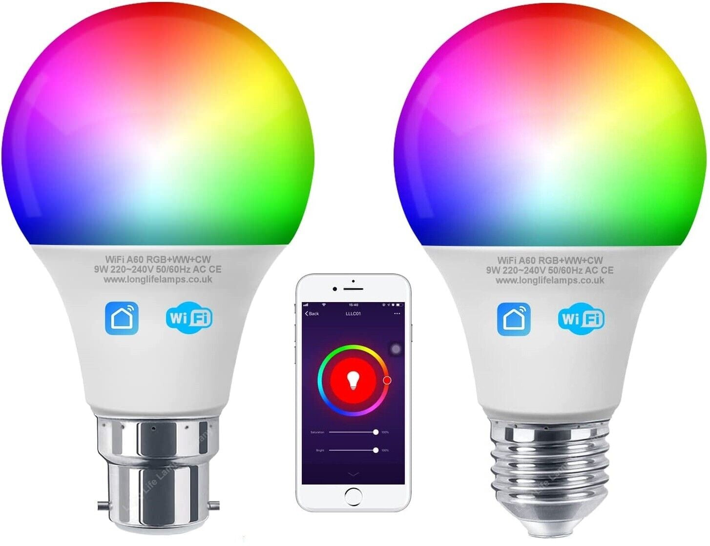 Transform Your Space with the WiFi RGB Smart LED Light Bulb – Compatible with iOS, Android, Amazon Alexa & Google Home