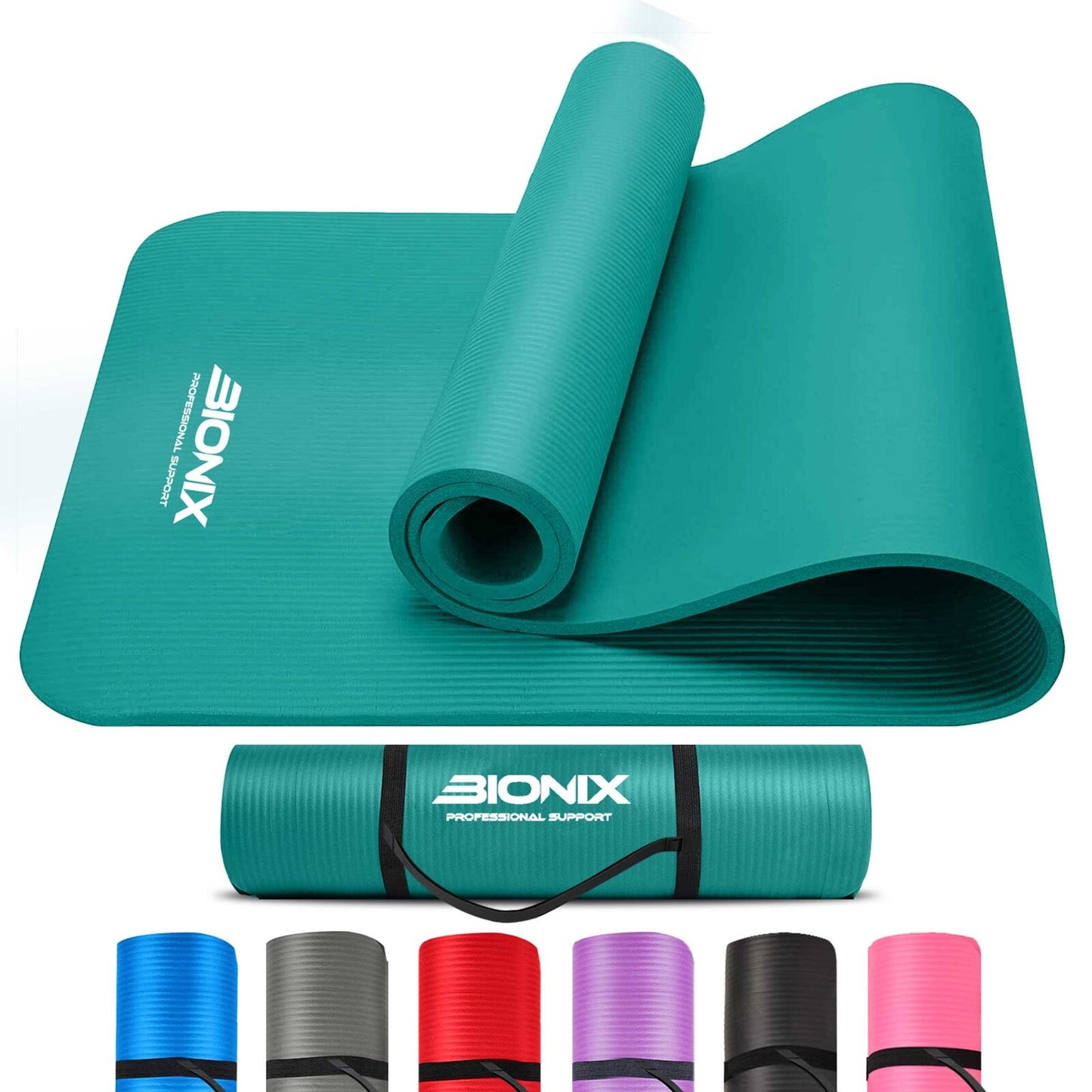 Thick 10mm Non-Slip Yoga Mat with Carry Strap - Perfect for Gym, Pilates, and Fitness Workouts