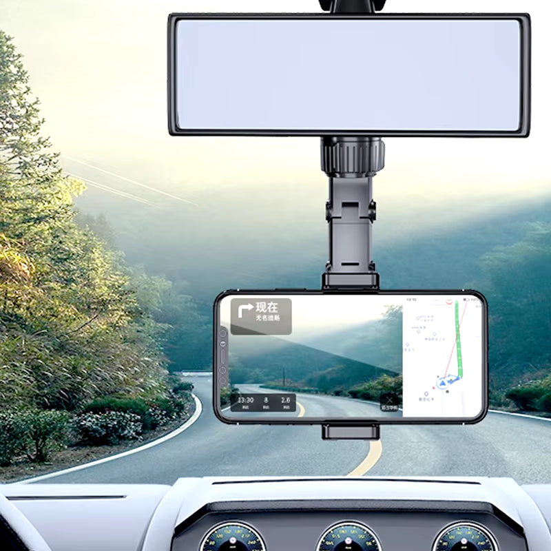 Olaf Car Phone Holder Multifunctional 360° Rotatable Review Mirror Seat Hanging Auto GPS Cell Phone Holder for Car Mobile Mount