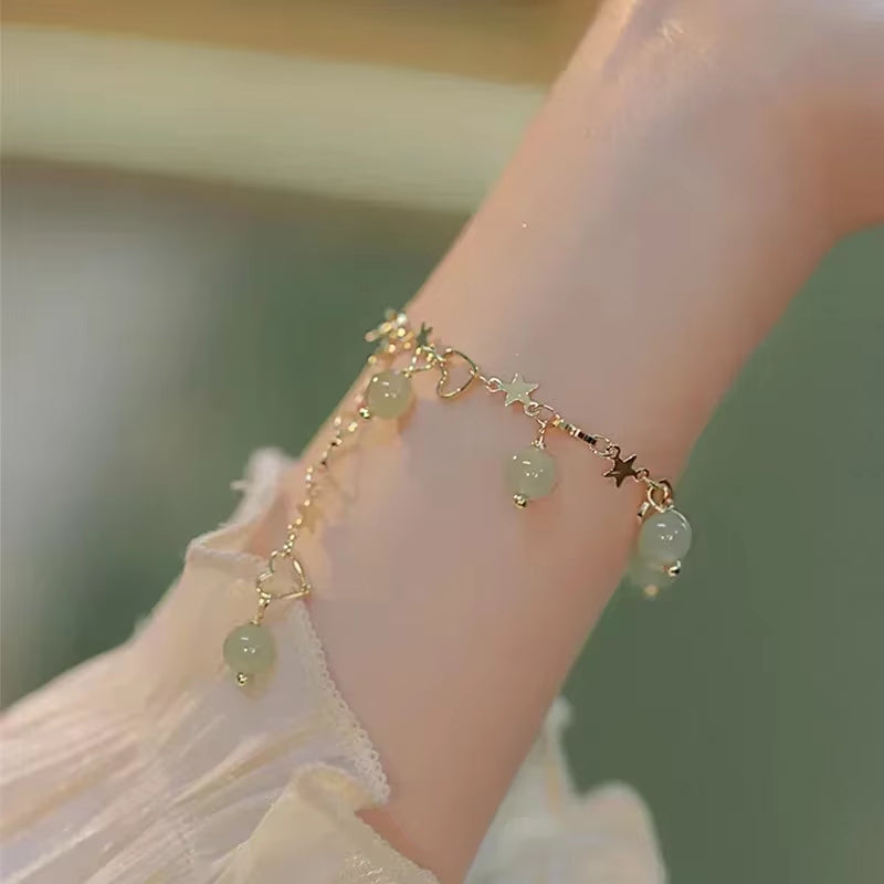 4Pcs/Set Fashion Snake Green Gemstone Bangle Rhinestone Full Metal Bracelet for Women Birthday Party Christmas Gift Jewerly