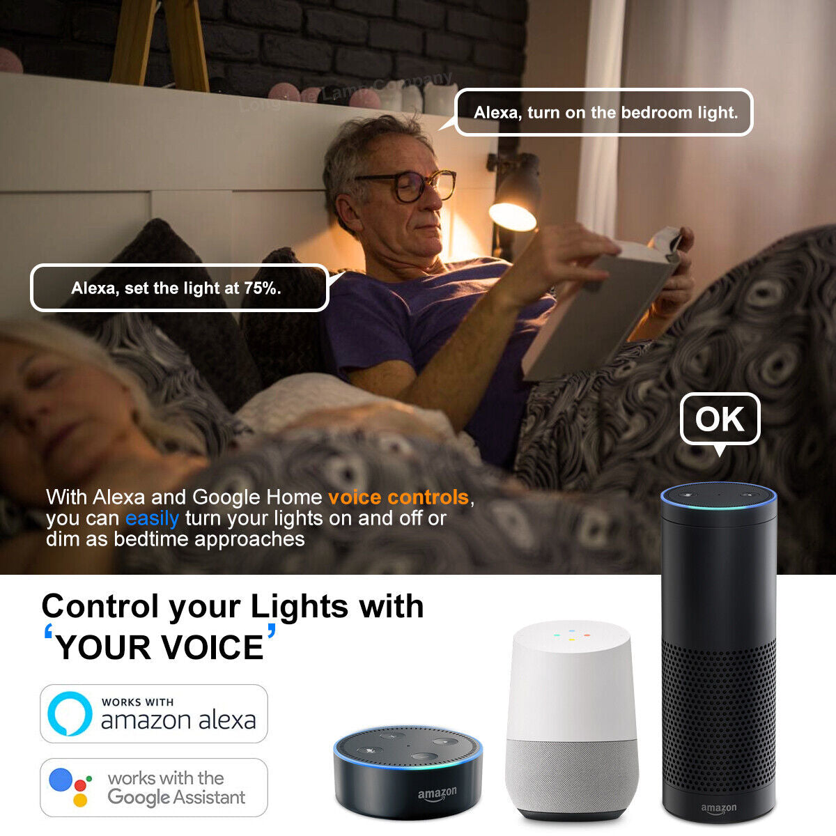 Transform Your Space with the WiFi RGB Smart LED Light Bulb – Compatible with iOS, Android, Amazon Alexa & Google Home