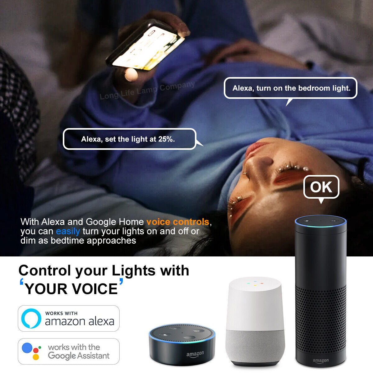 Transform Your Space with the WiFi RGB Smart LED Light Bulb – Compatible with iOS, Android, Amazon Alexa & Google Home