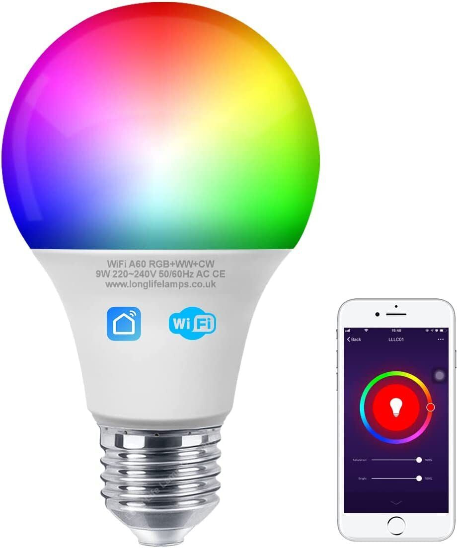 Transform Your Space with the WiFi RGB Smart LED Light Bulb – Compatible with iOS, Android, Amazon Alexa & Google Home