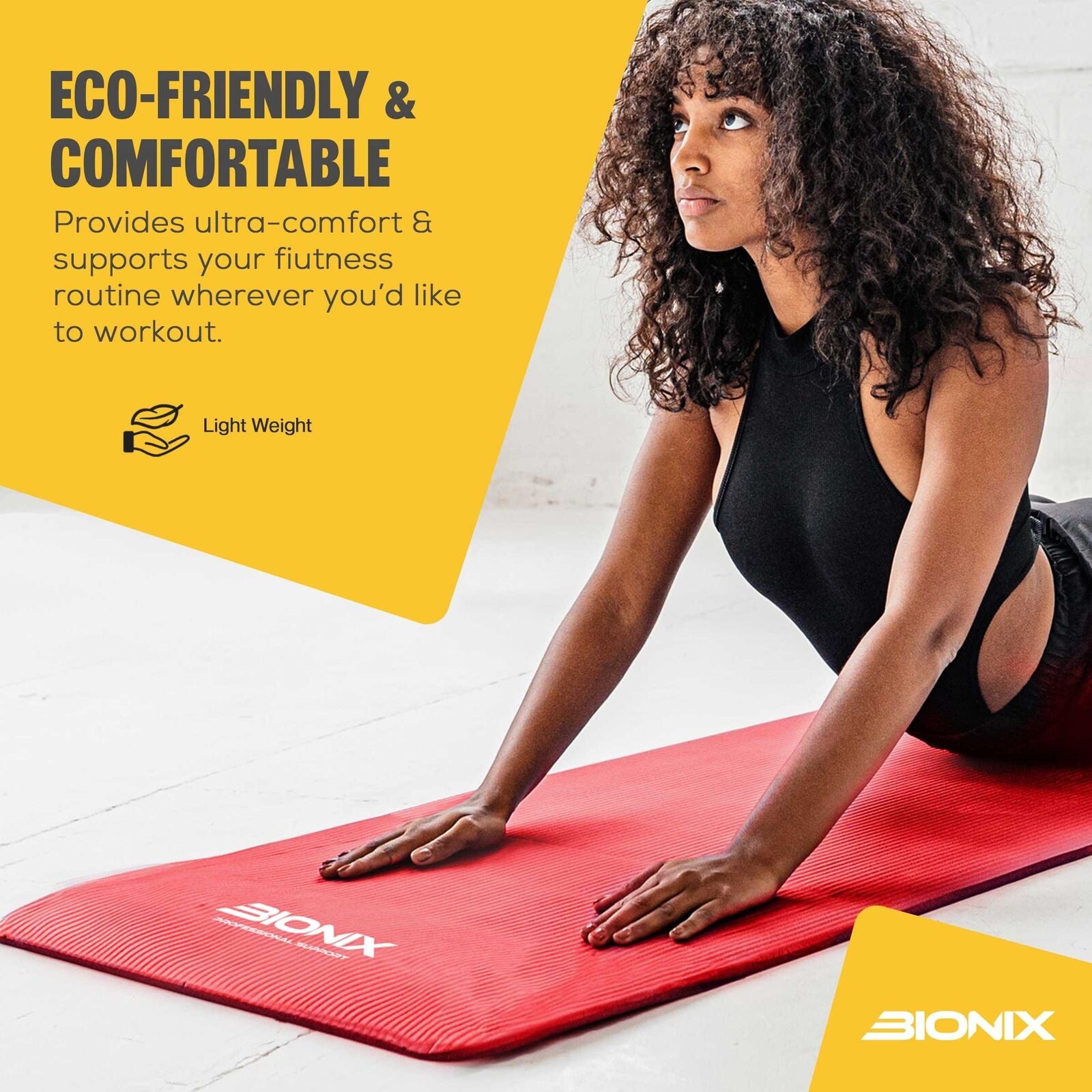 Thick 10mm Non-Slip Yoga Mat with Carry Strap - Perfect for Gym, Pilates, and Fitness Workouts