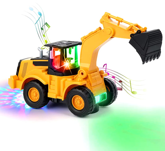 Excavator Truck Kids Toys: Construction 2+ Toddler Toys Digger Truck with Electric Universal Wheel Children Car Toys with Light