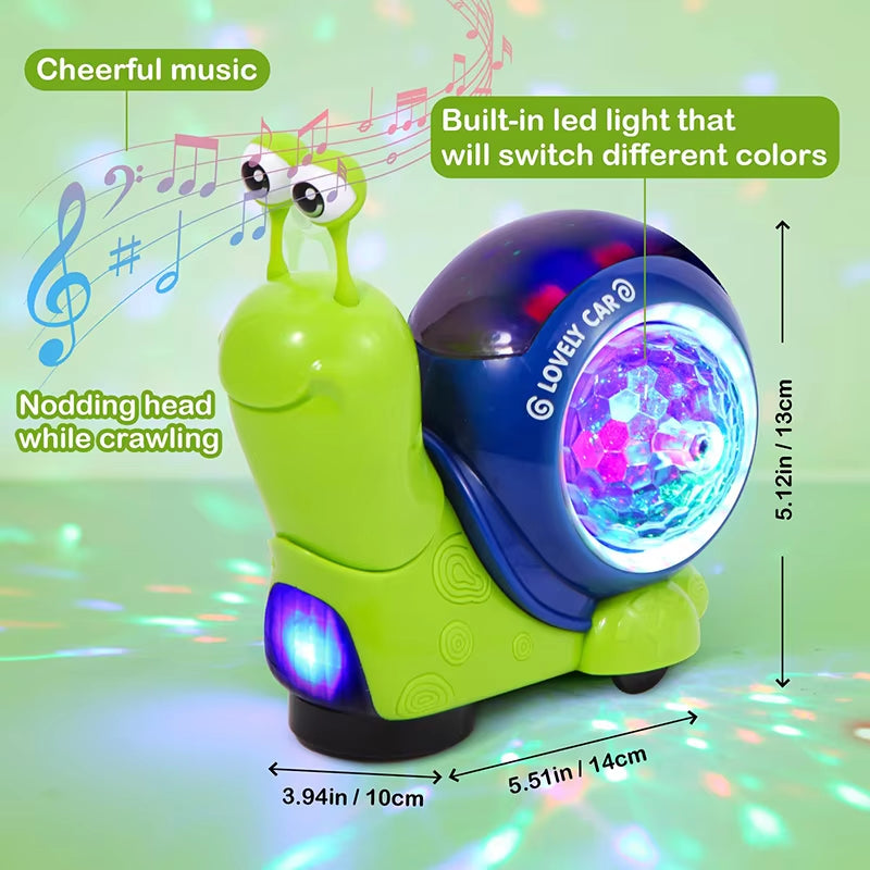 Crawling Crab Snail Baby Toy Walking Tummy Time Dancing Early Educational Interactive Musical Light Toys Toddler for Kids Gifts