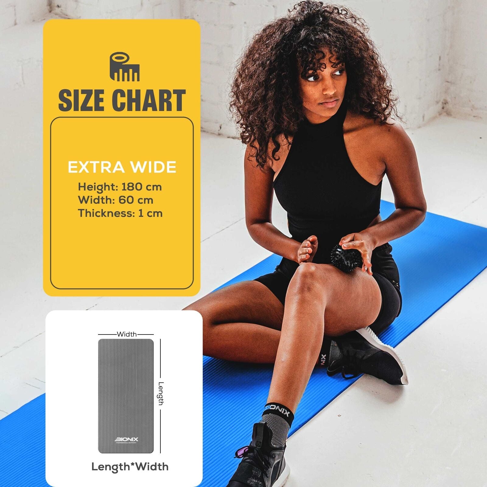 Thick 10mm Non-Slip Yoga Mat with Carry Strap - Perfect for Gym, Pilates, and Fitness Workouts