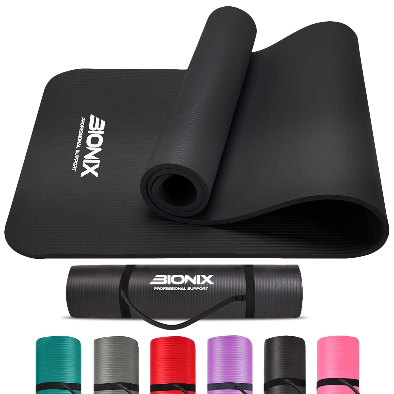 Thick 10mm Non-Slip Yoga Mat with Carry Strap - Perfect for Gym, Pilates, and Fitness Workouts