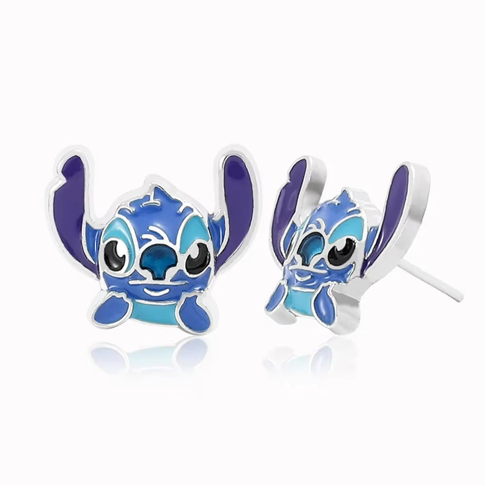 Kawaii Mickey Stud Earrings for Girl Anime Toy Jewelry Accessories Cartoon Stitch Earrings Jewelry Gift for Women Kids