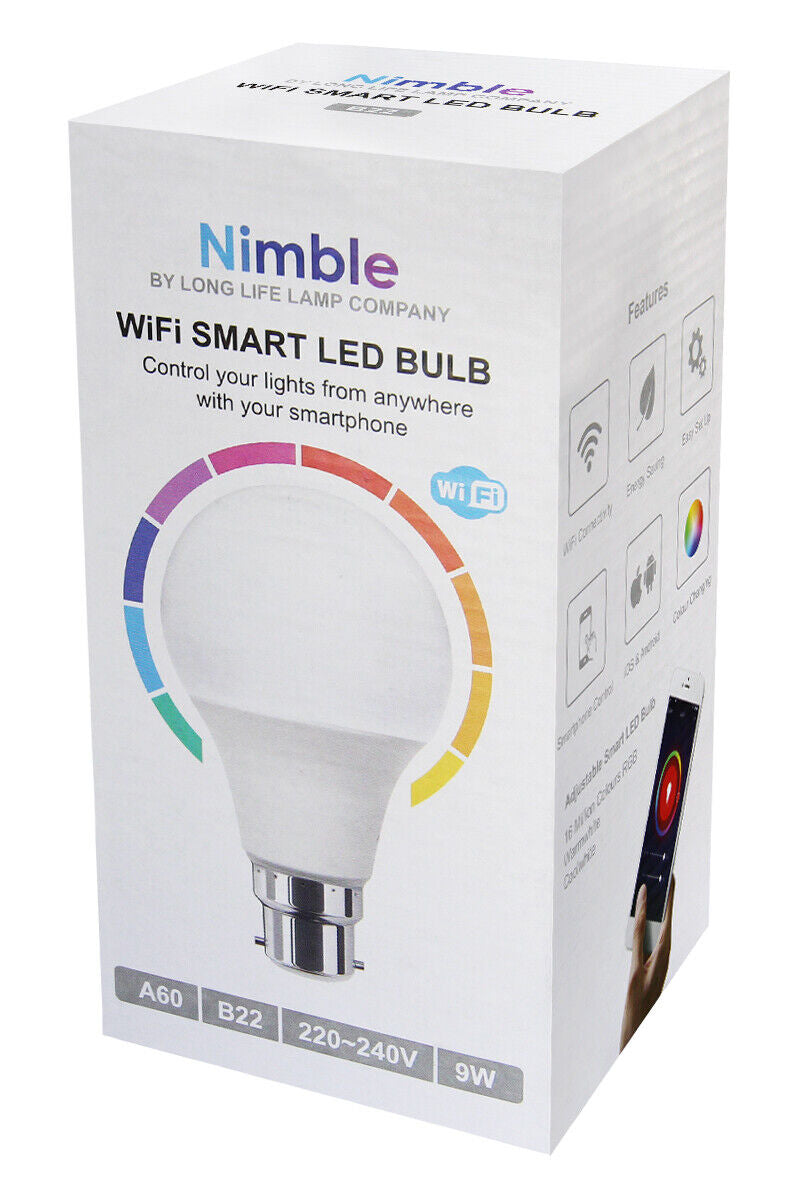 Transform Your Space with the WiFi RGB Smart LED Light Bulb – Compatible with iOS, Android, Amazon Alexa & Google Home